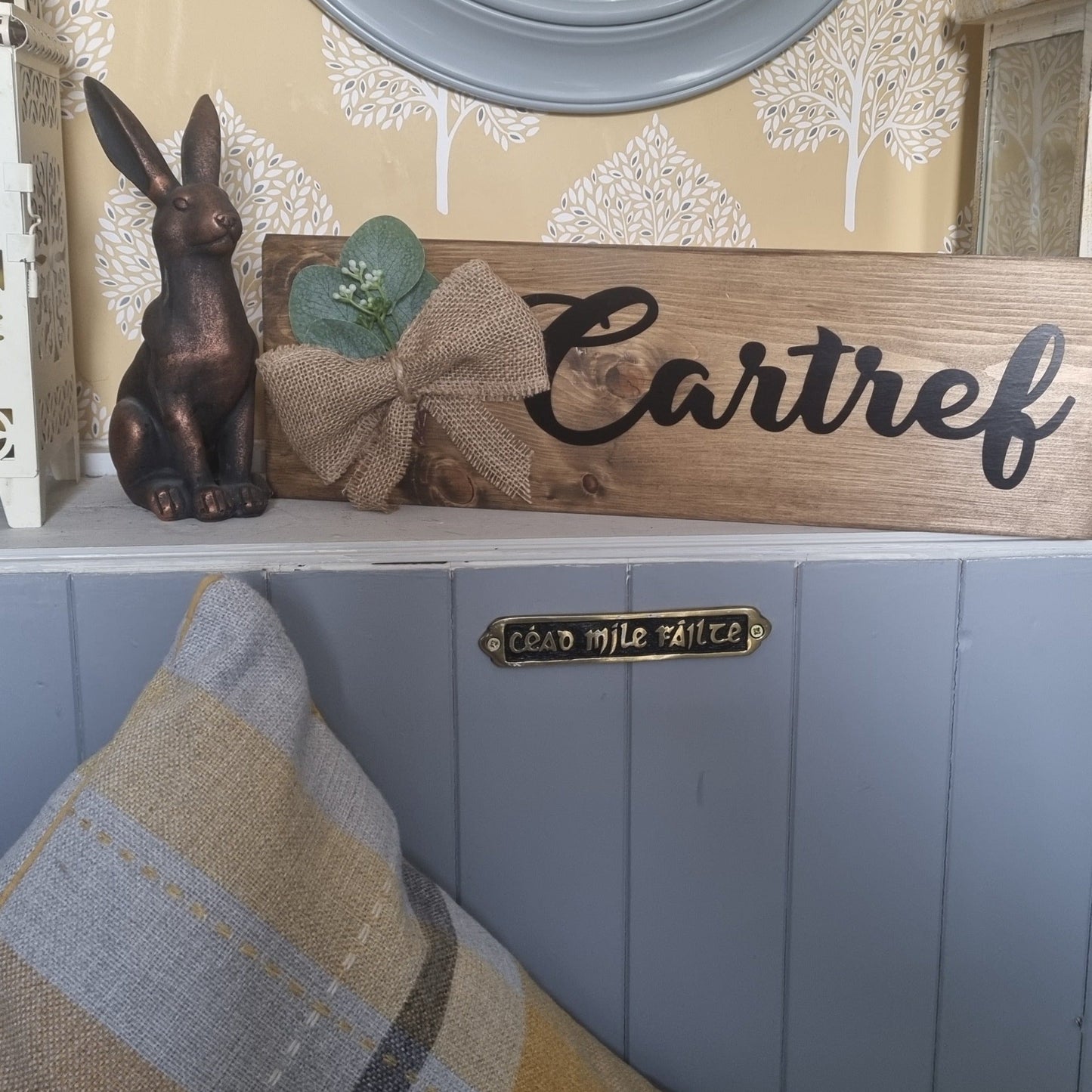 Cartref in Teak welsh sign